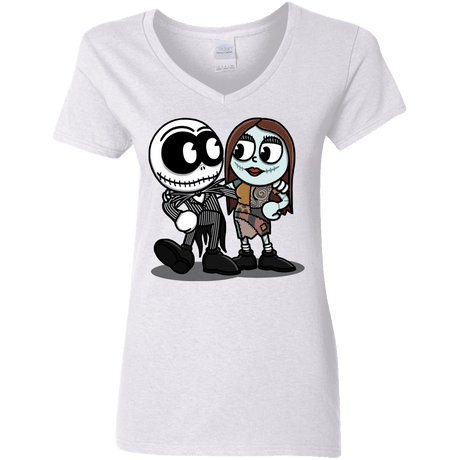 T-Shirts White / S Skullhead Women's V-Neck T-Shirt