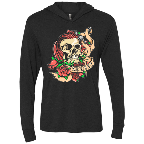 T-Shirts Vintage Black / X-Small SKULLY Triblend Long Sleeve Hoodie Tee