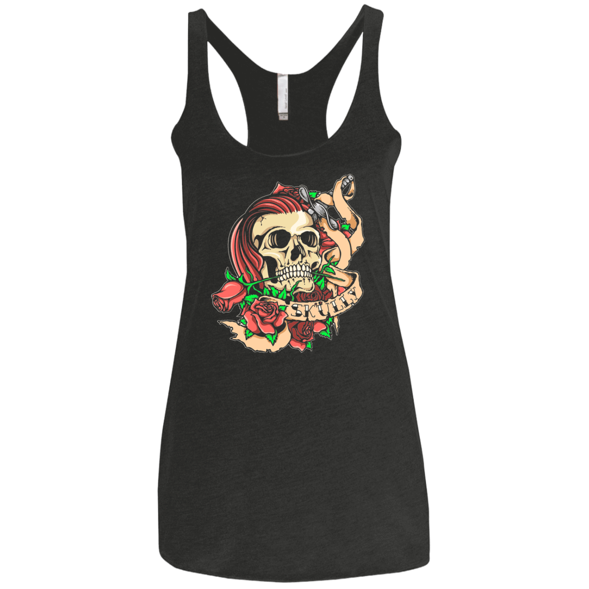 T-Shirts Vintage Black / X-Small SKULLY Women's Triblend Racerback Tank