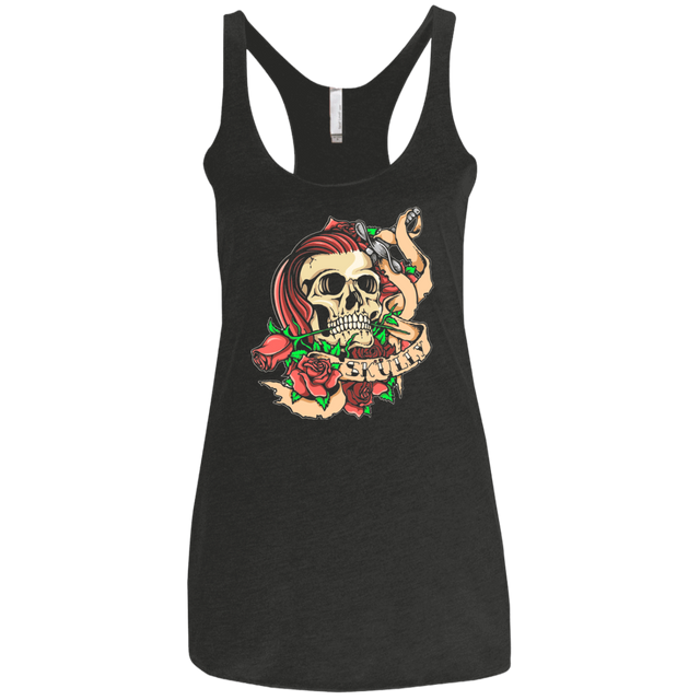 T-Shirts Vintage Black / X-Small SKULLY Women's Triblend Racerback Tank