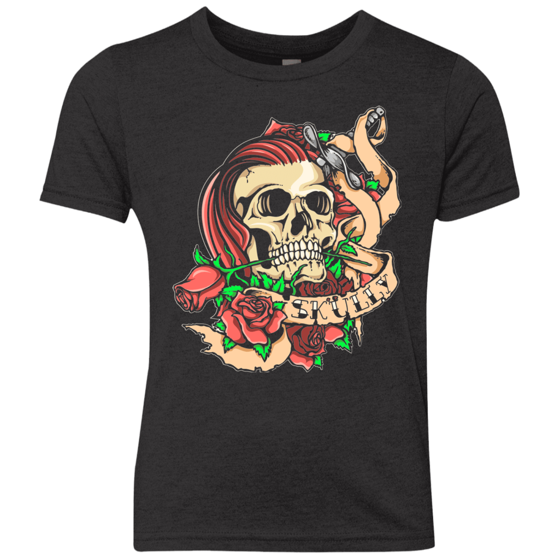 T-Shirts Vintage Black / YXS SKULLY Youth Triblend T-Shirt