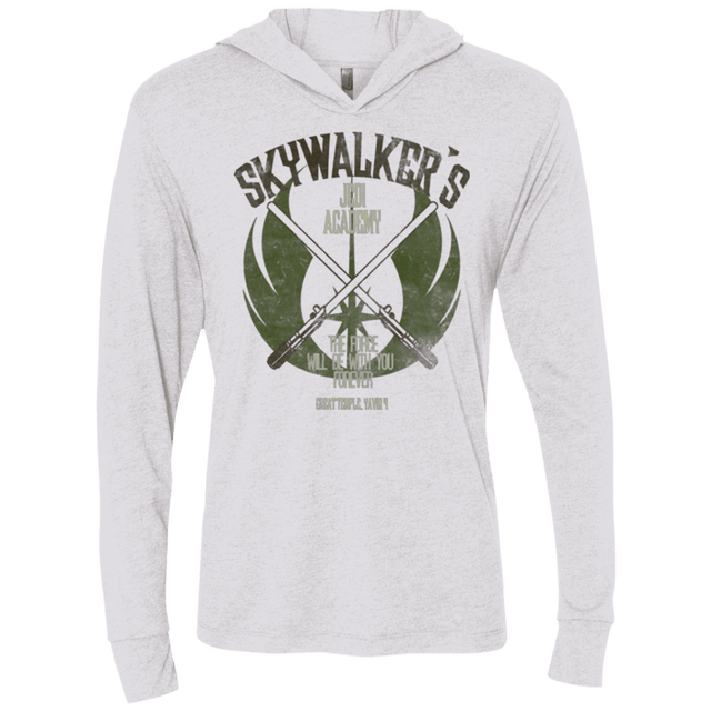 T-Shirts Heather White / X-Small Skywalker's Jedi Academy Triblend Long Sleeve Hoodie Tee