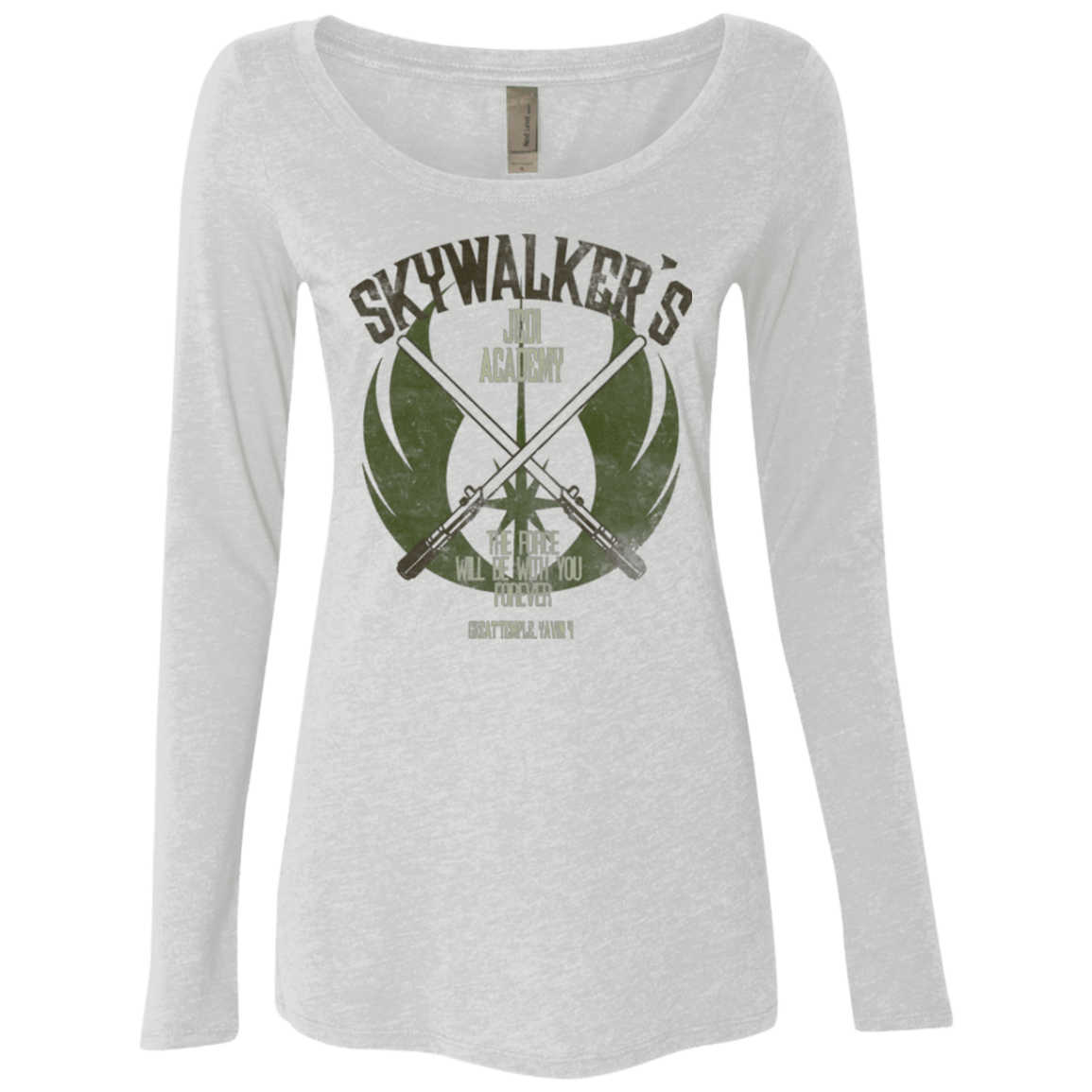 T-Shirts Heather White / Small Skywalker's Jedi Academy Women's Triblend Long Sleeve Shirt