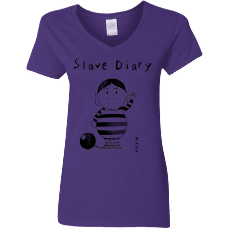 T-Shirts Purple / S Slave Diary Women's V-Neck T-Shirt