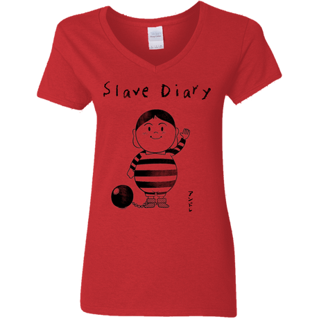 T-Shirts Red / S Slave Diary Women's V-Neck T-Shirt