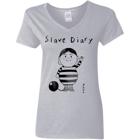 T-Shirts Sport Grey / S Slave Diary Women's V-Neck T-Shirt