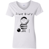 T-Shirts White / S Slave Diary Women's V-Neck T-Shirt