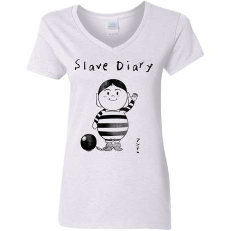 T-Shirts White / S Slave Diary Women's V-Neck T-Shirt