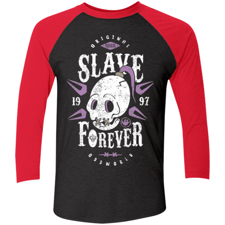 T-Shirts Vintage Black/Vintage Red / X-Small Slave Forever Men's Triblend 3/4 Sleeve