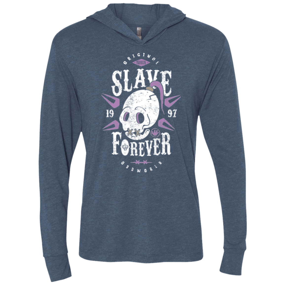 T-Shirts Indigo / X-Small Slave Forever Triblend Long Sleeve Hoodie Tee