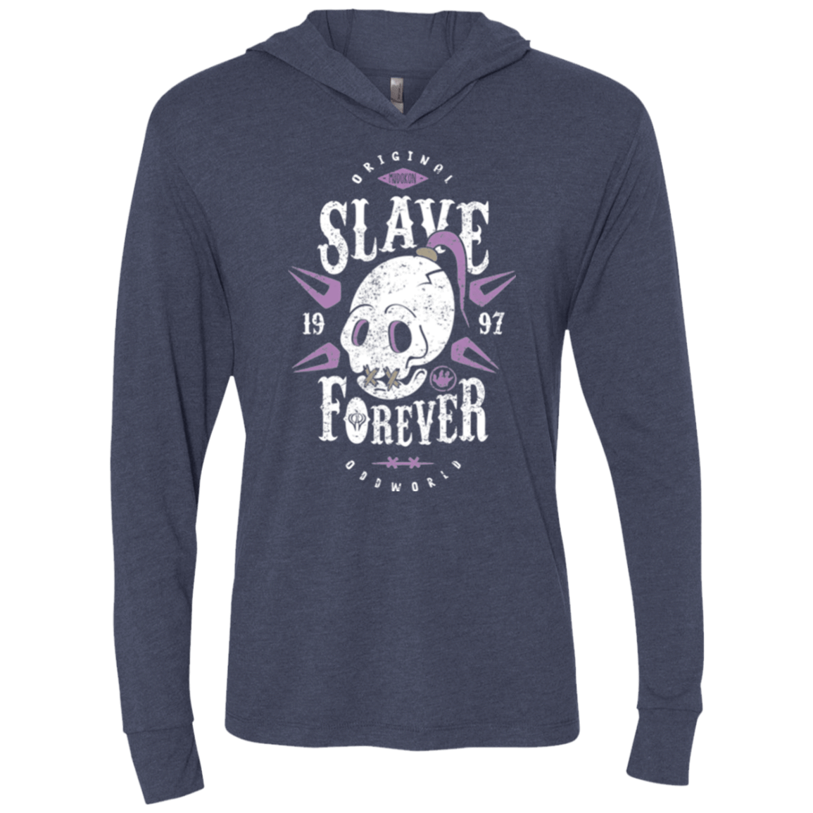 T-Shirts Vintage Navy / X-Small Slave Forever Triblend Long Sleeve Hoodie Tee