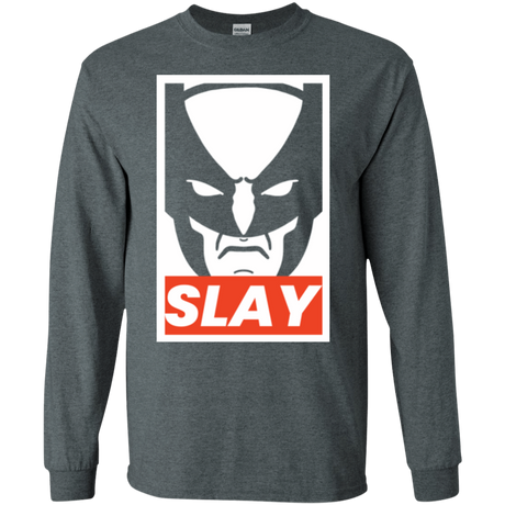 T-Shirts Dark Heather / S SLAY Men's Long Sleeve T-Shirt