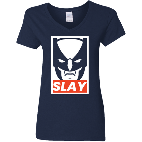 T-Shirts Navy / S SLAY Women's V-Neck T-Shirt