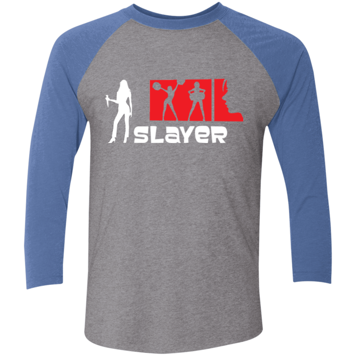 T-Shirts Premium Heather/ Vintage Royal / X-Small Slayer Men's Triblend 3/4 Sleeve