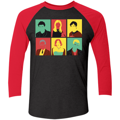 T-Shirts Vintage Black/Vintage Red / X-Small Slayer pop Triblend 3/4 Sleeve