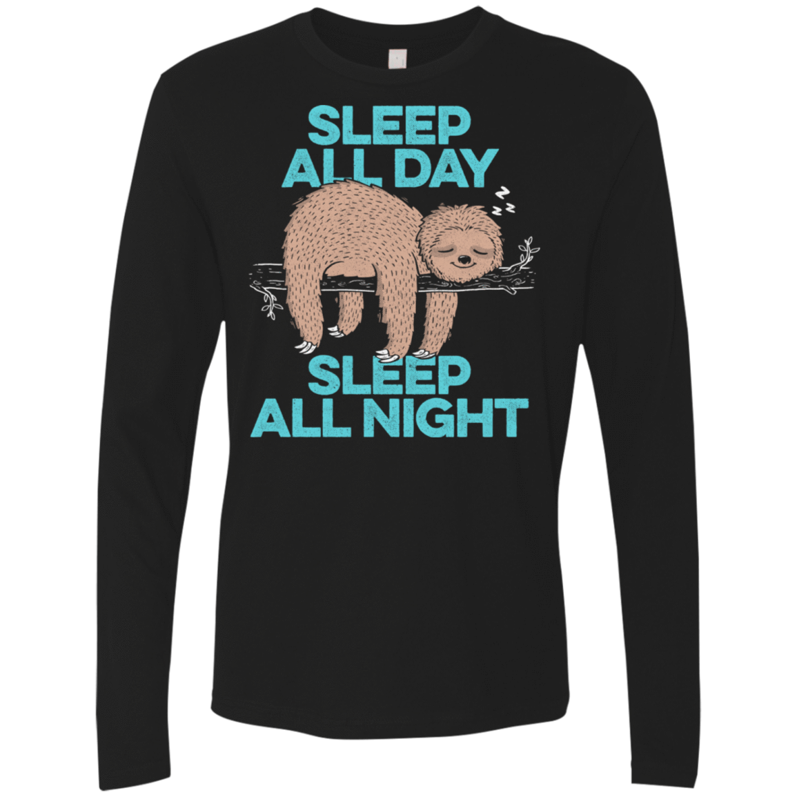 T-Shirts Black / S Sleep All Day All Night Men's Premium Long Sleeve