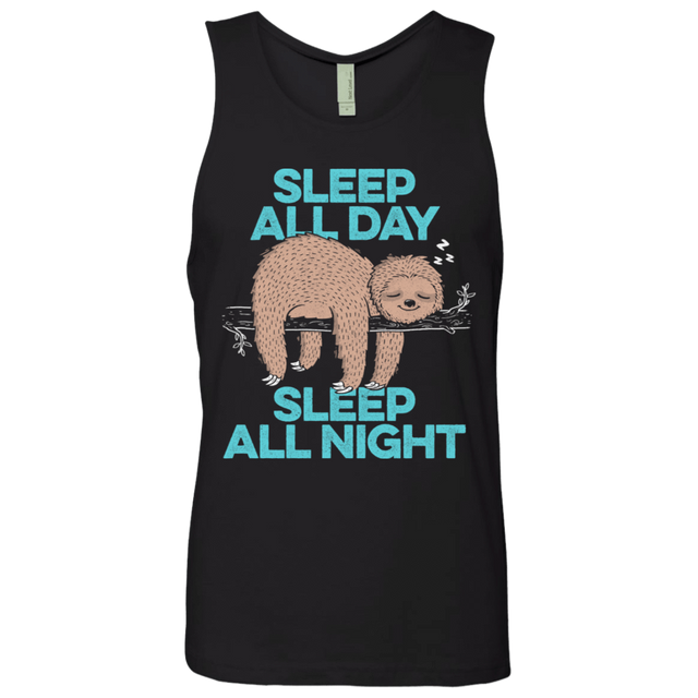 T-Shirts Black / S Sleep All Day All Night Men's Premium Tank Top