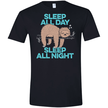 T-Shirts Black / X-Small Sleep All Day All Night Men's Semi-Fitted Softstyle
