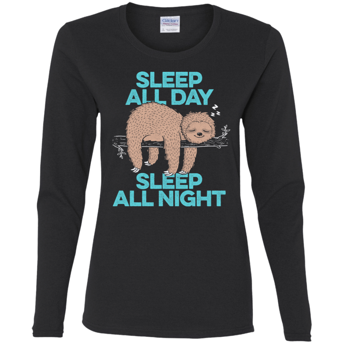 T-Shirts Black / S Sleep All Day All Night Women's Long Sleeve T-Shirt