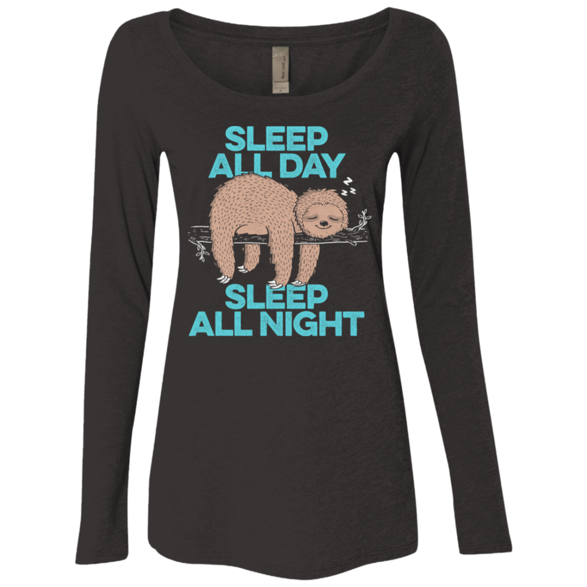 T-Shirts Vintage Black / S Sleep All Day All Night Women's Triblend Long Sleeve Shirt