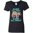 T-Shirts Black / S Sleep All Day All Night Women's V-Neck T-Shirt