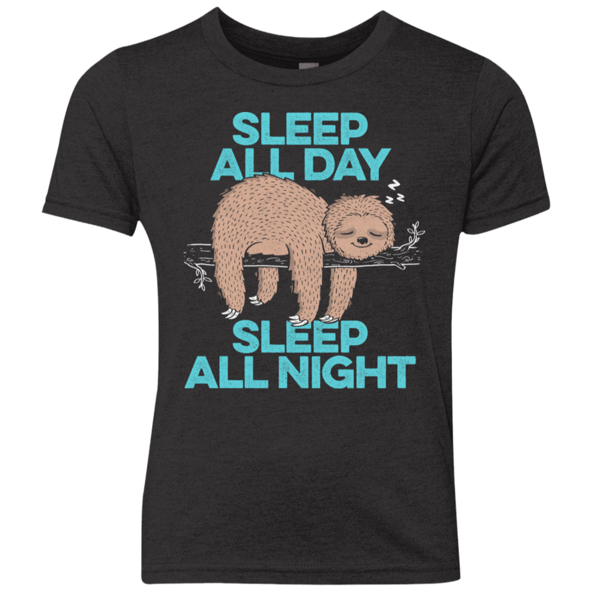 T-Shirts Vintage Black / YXS Sleep All Day All Night Youth Triblend T-Shirt