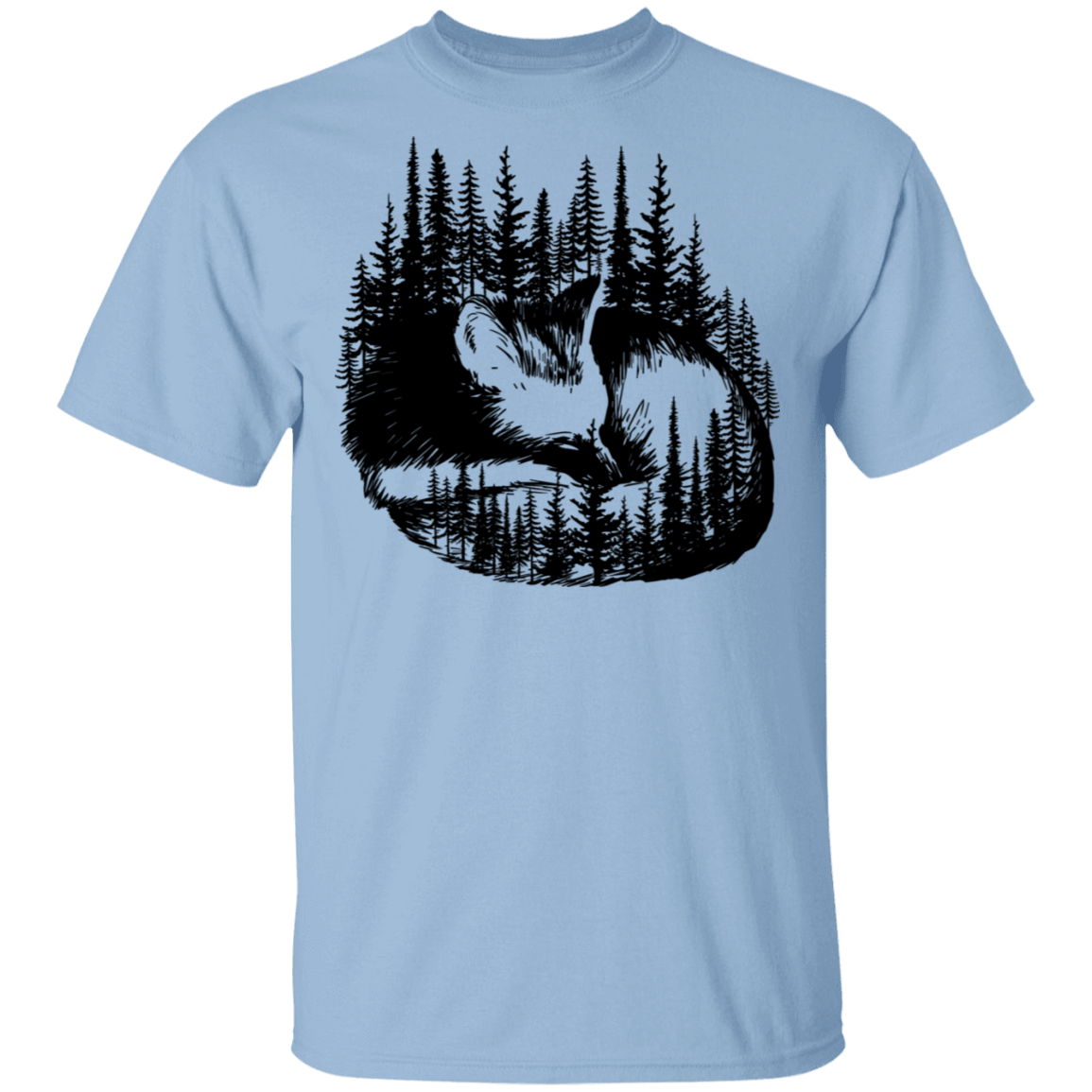 T-Shirts Light Blue / S Sleeping Fox T-Shirt