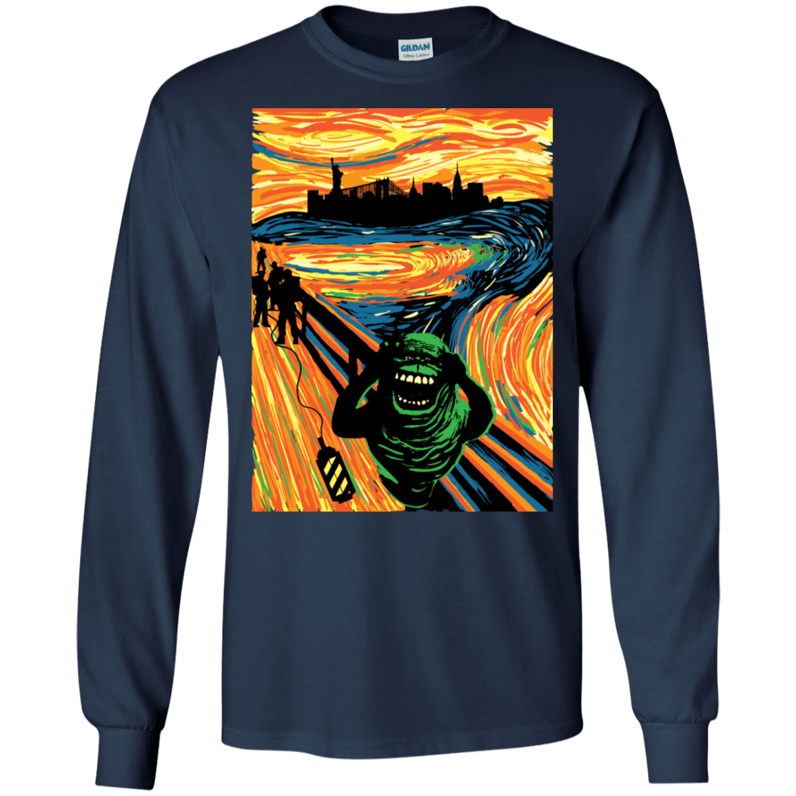 T-Shirts Navy / S Slimer's Scream Men's Long Sleeve T-Shirt