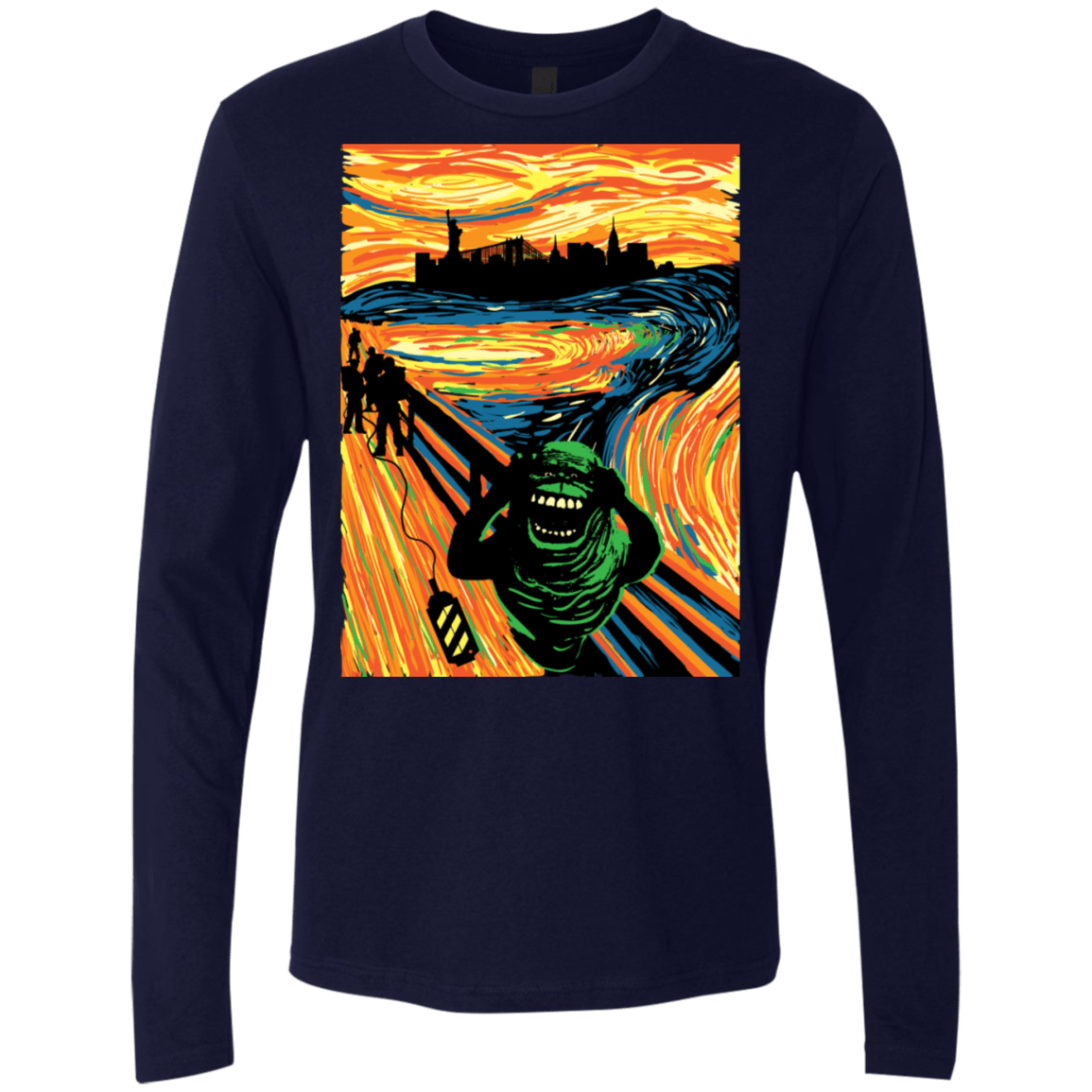 T-Shirts Midnight Navy / S Slimer's Scream Men's Premium Long Sleeve