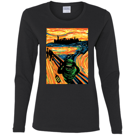T-Shirts Black / S Slimer's Scream Women's Long Sleeve T-Shirt