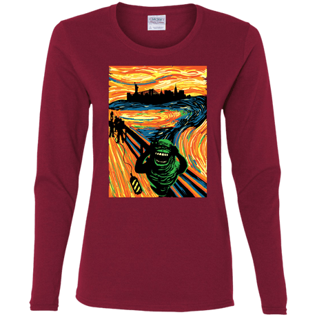T-Shirts Cardinal / S Slimer's Scream Women's Long Sleeve T-Shirt