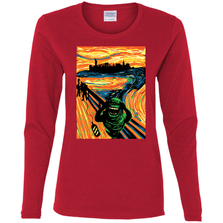 T-Shirts Red / S Slimer's Scream Women's Long Sleeve T-Shirt