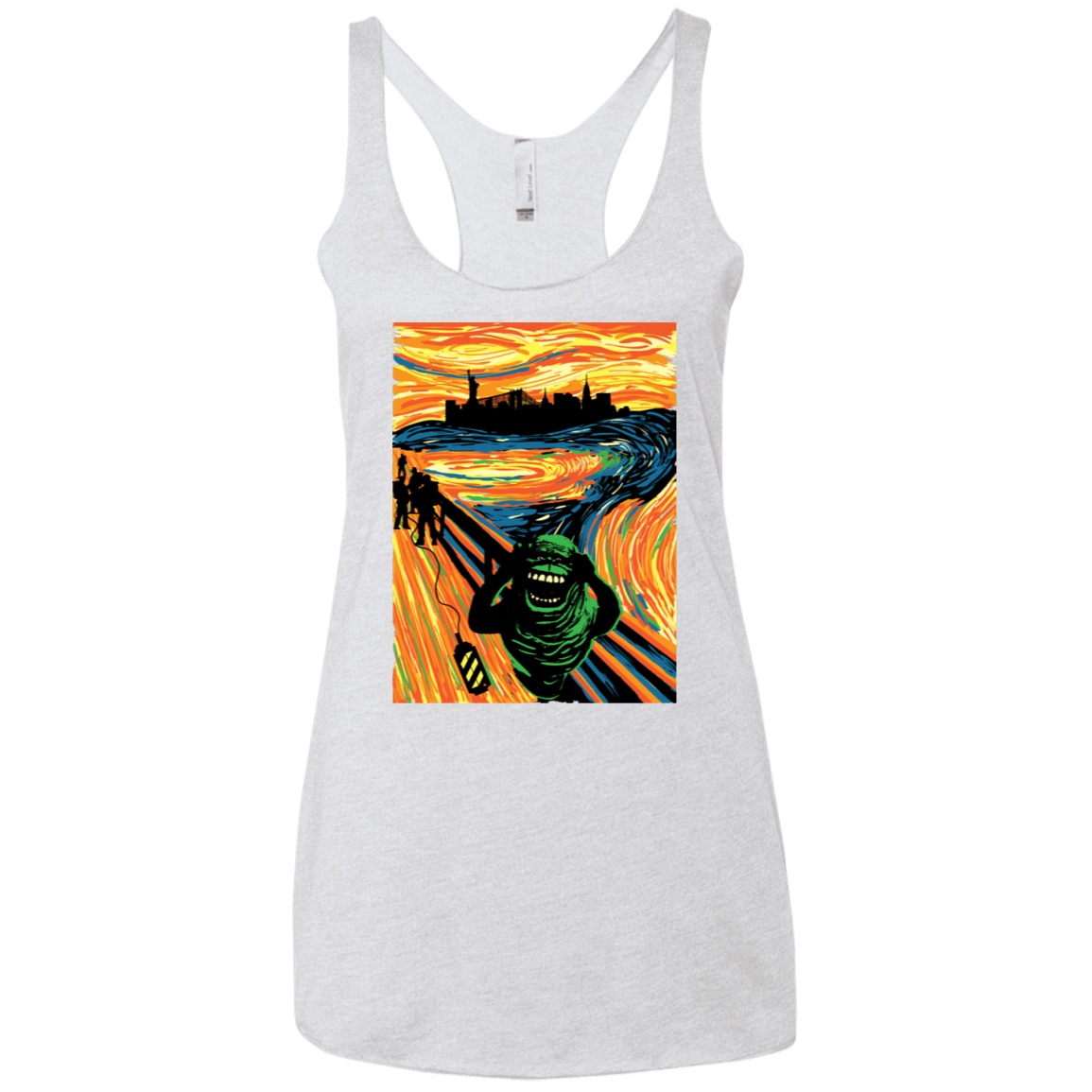 T-Shirts Heather White / X-Small Slimer's Scream Women's Triblend Racerback Tank
