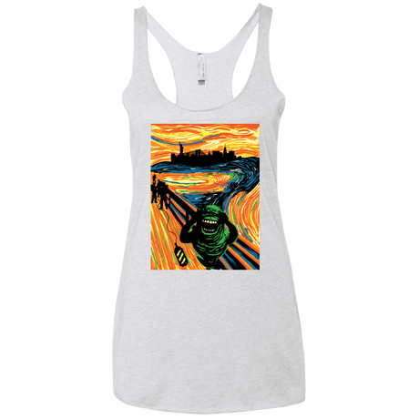 T-Shirts Heather White / X-Small Slimer's Scream Women's Triblend Racerback Tank
