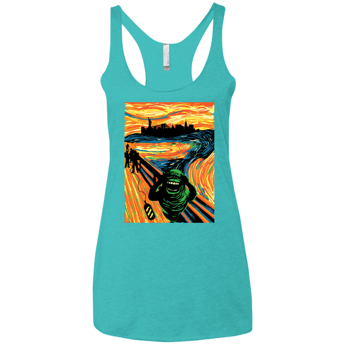 T-Shirts Tahiti Blue / X-Small Slimer's Scream Women's Triblend Racerback Tank