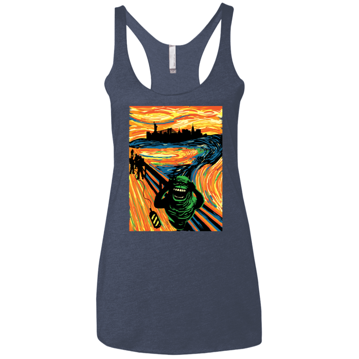 T-Shirts Vintage Navy / X-Small Slimer's Scream Women's Triblend Racerback Tank