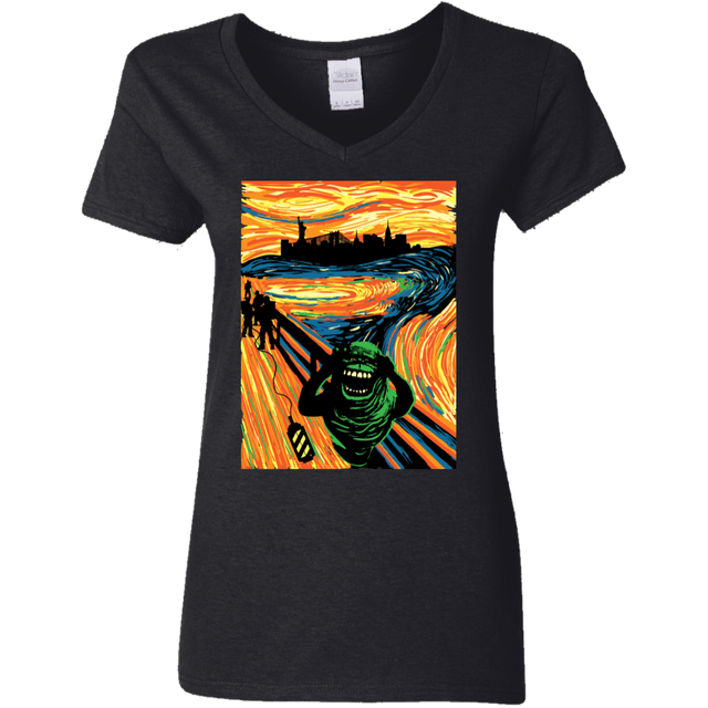 T-Shirts Black / S Slimer's Scream Women's V-Neck T-Shirt