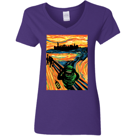 T-Shirts Purple / S Slimer's Scream Women's V-Neck T-Shirt