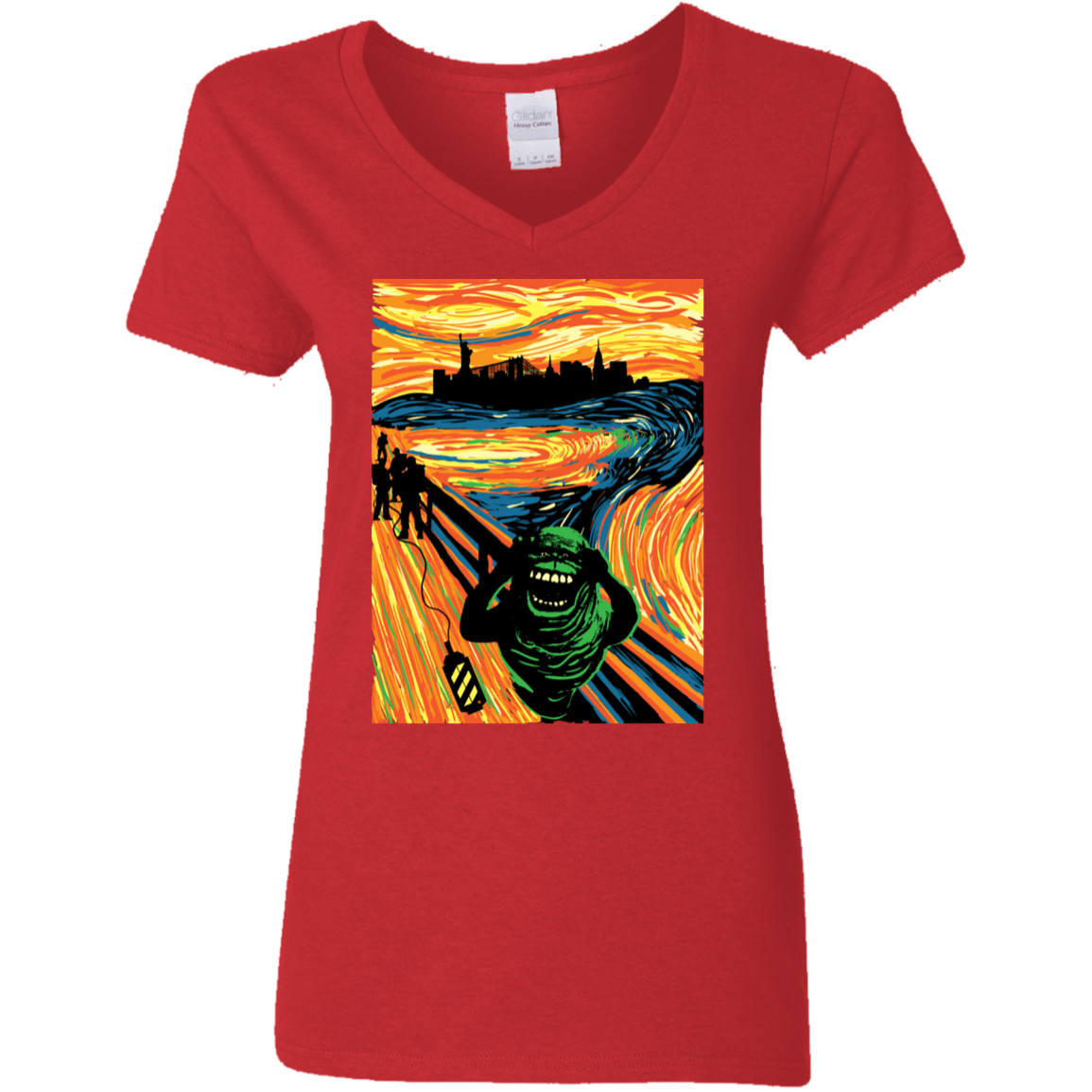 T-Shirts Red / S Slimer's Scream Women's V-Neck T-Shirt