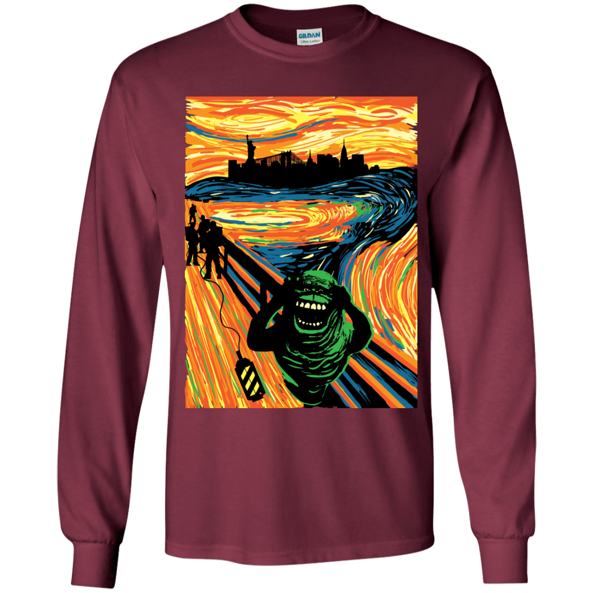 T-Shirts Maroon / YS Slimer's Scream Youth Long Sleeve T-Shirt