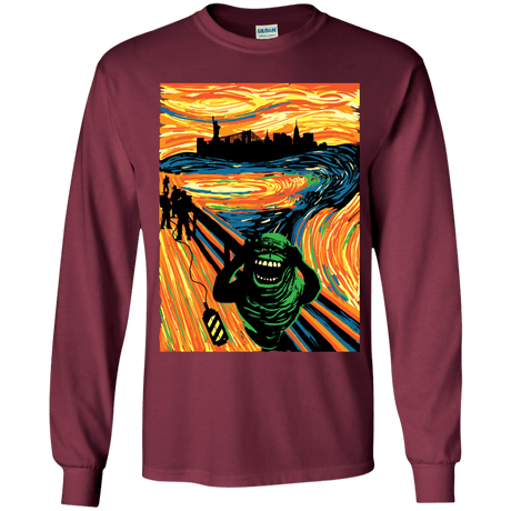 T-Shirts Maroon / YS Slimer's Scream Youth Long Sleeve T-Shirt