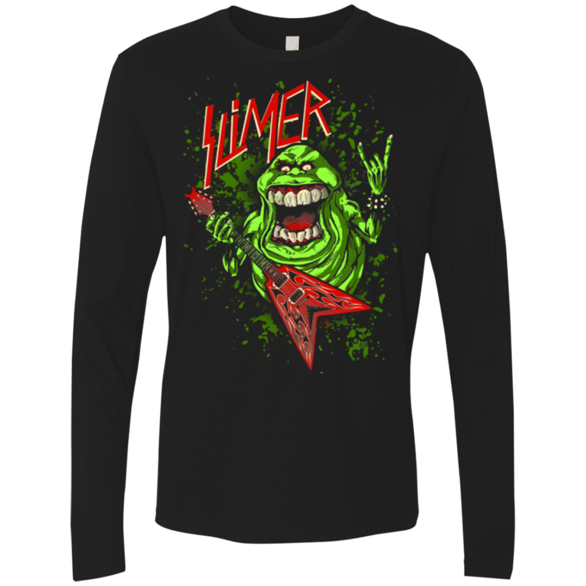 T-Shirts Black / Small Slimer Thrashin Mad Men's Premium Long Sleeve