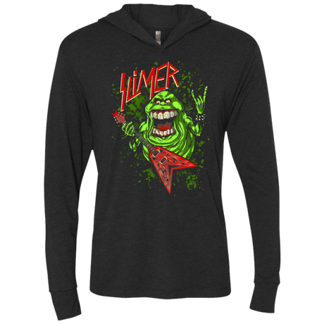 T-Shirts Vintage Black / X-Small Slimer Thrashin Mad Triblend Long Sleeve Hoodie Tee