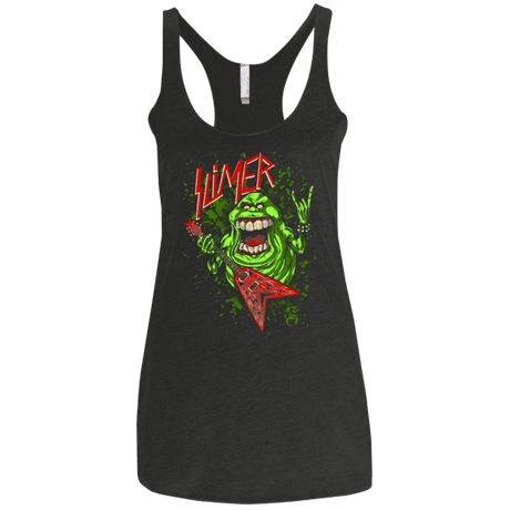 T-Shirts Vintage Black / X-Small Slimer Thrashin Mad Women's Triblend Racerback Tank