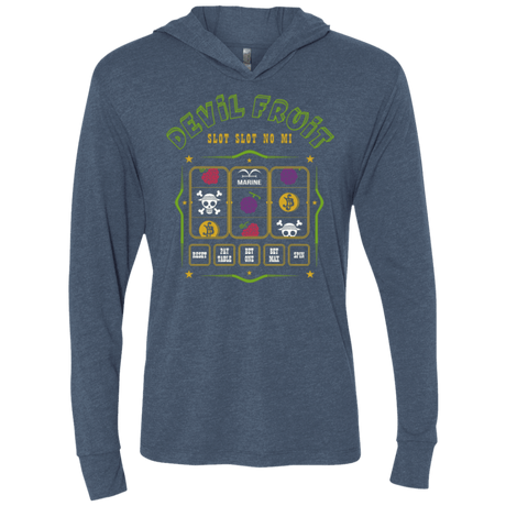 T-Shirts Indigo / X-Small Slot slot Triblend Long Sleeve Hoodie Tee