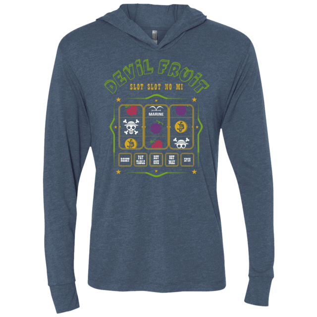 T-Shirts Indigo / X-Small Slot slot Triblend Long Sleeve Hoodie Tee