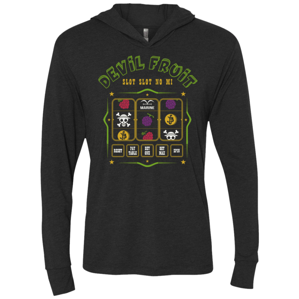 T-Shirts Vintage Black / X-Small Slot slot Triblend Long Sleeve Hoodie Tee