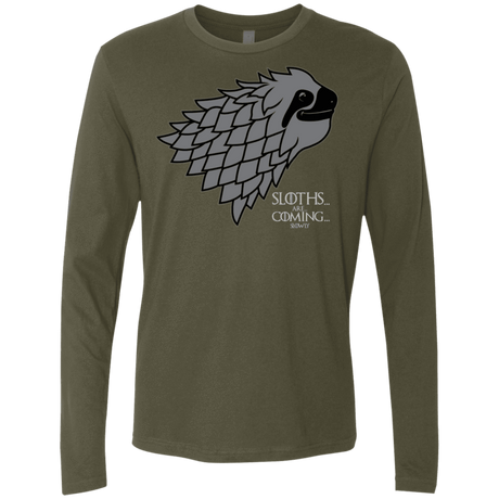 T-Shirts Military Green / S Sloths.. are.. co.. Men's Premium Long Sleeve