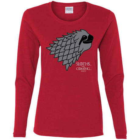 T-Shirts Red / S Sloths.. are.. co.. Women's Long Sleeve T-Shirt