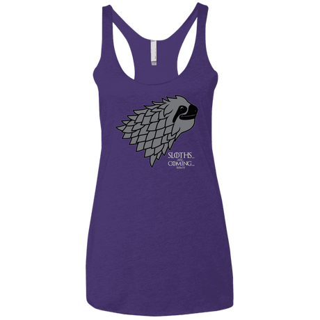 T-Shirts Purple Rush / X-Small Sloths.. are.. co.. Women's Triblend Racerback Tank